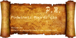 Podwinetz Maurícia névjegykártya